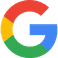 Google logo, colorful letters in red, yellow, blue, and green