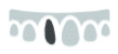 Gray and white decorative banner or bunting garland with teardrop and oval shapes.