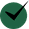 Green checkmark icon on dark circular background, representing dental approval or completed service.